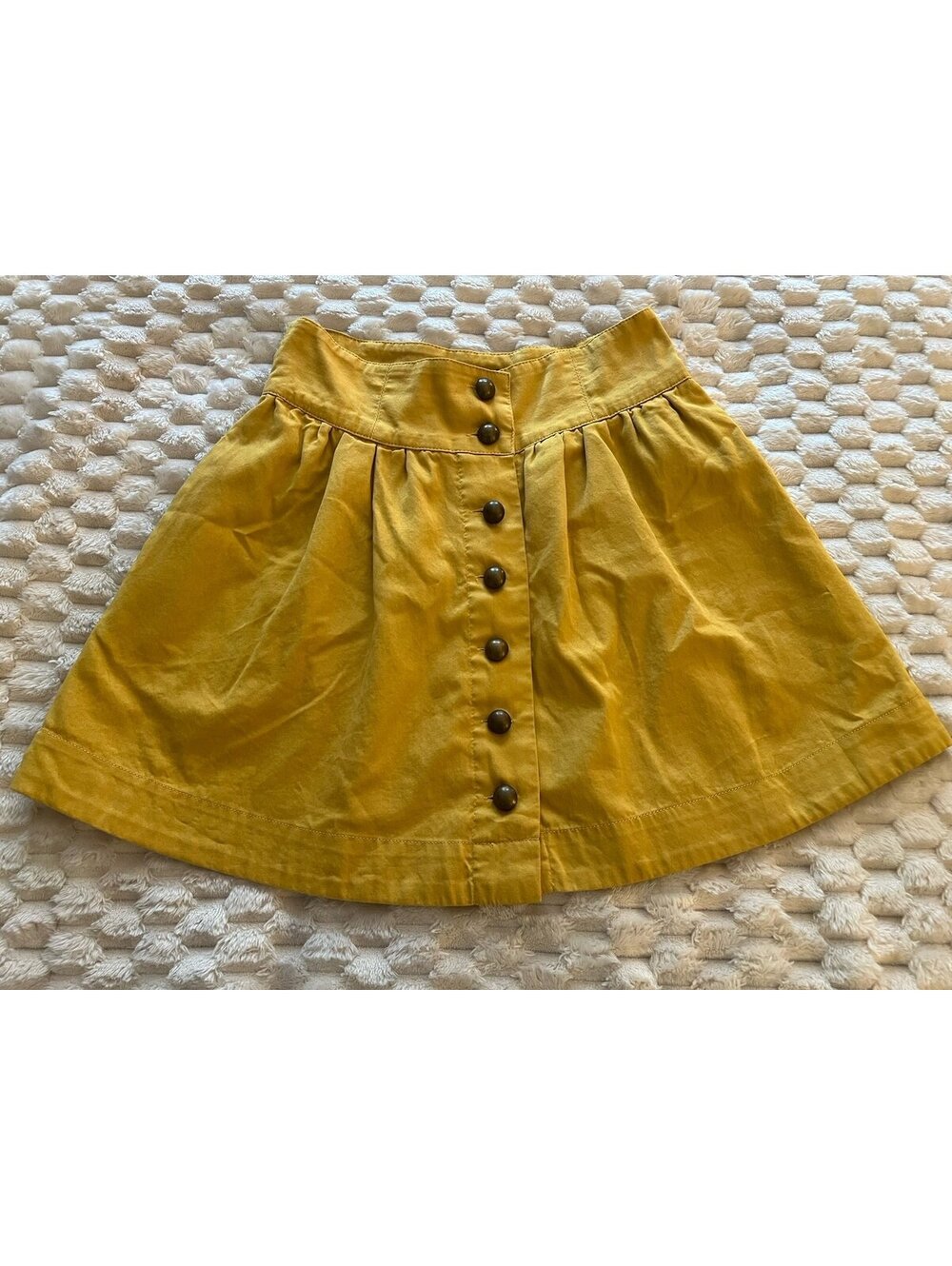 Forever 21 Mustard Yellow Button-Front Mini Skirt (Small) *Vintage Y2K Era